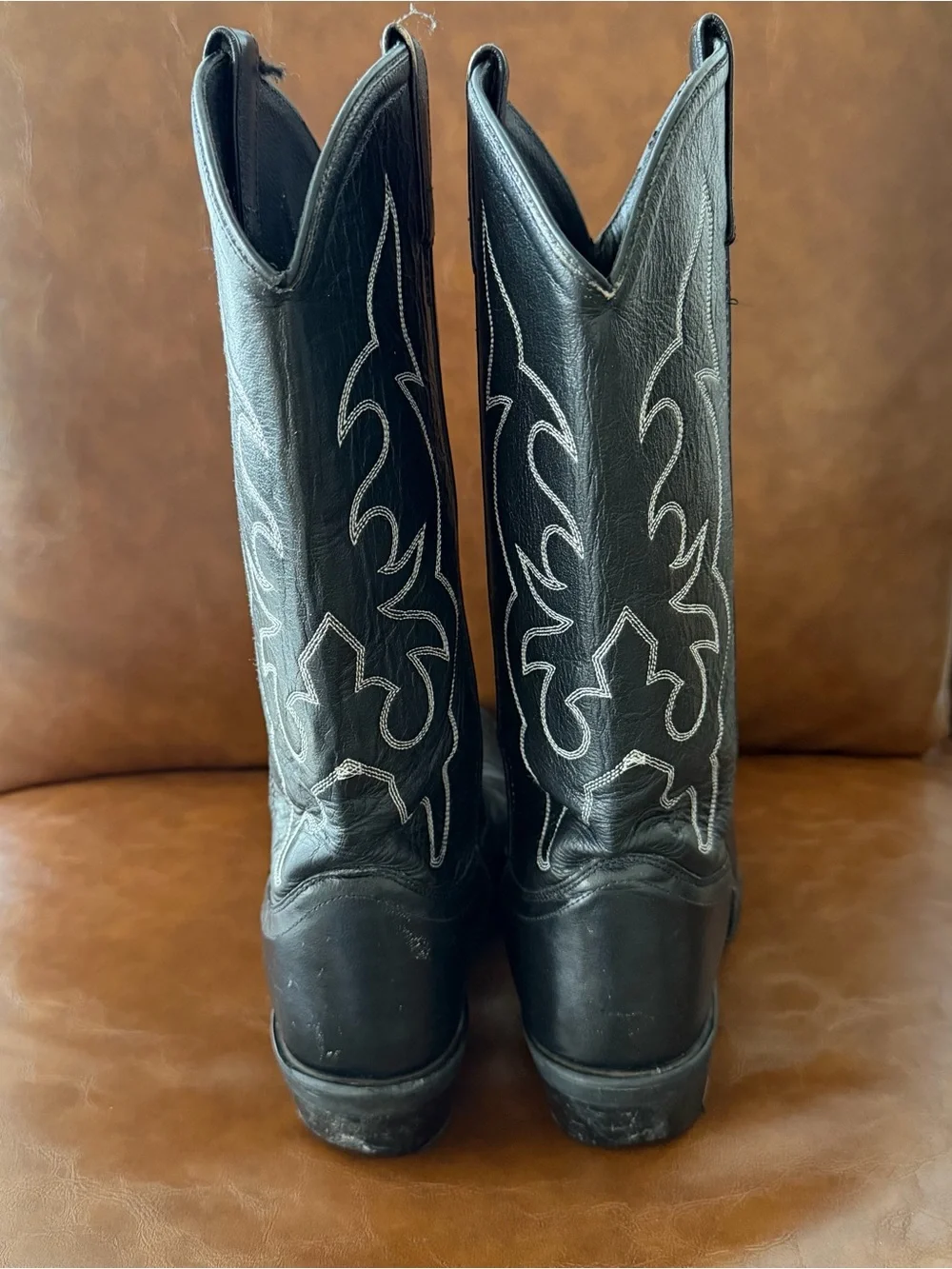 Old West TBM3010 Men’s Black Leather Cowboy Boots Size 9 D Western 13